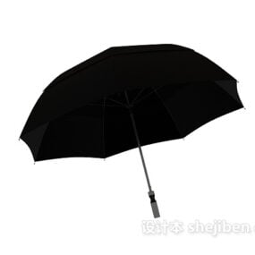Paraguas solar ultravioleta negro modelo 3d