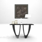 Black Modern Console With Tableware