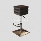 Black square bar stool 3d model .