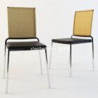 لوله استیل مشکی ترکیب شده با صندلی تفریحی بامبو مدل سه بعدی .