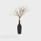 Black vase flower 3d model .