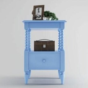 Blue Bedside Table 3d model