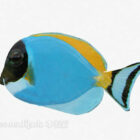 نموذج 3D الأسماك الزرقاء.