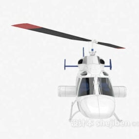 Blue White Helicopter V1 3d model