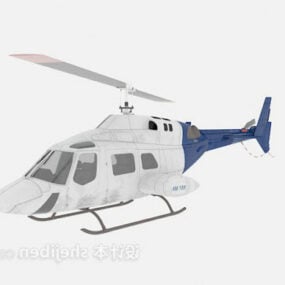 Blue White Helicopter 3d model