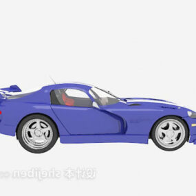 Sports Car Blue Painted 3d model