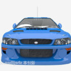 Blue Sports Sedan Car