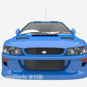 Modelo 3d de carro sedan esportivo azul
