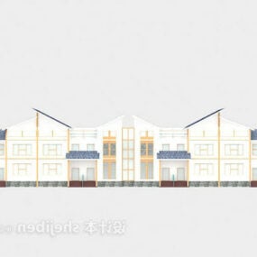 Weiße große Villa 3D-Modell