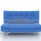 蓝色软垫双人沙发
