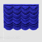 Blue Pleated Curtain