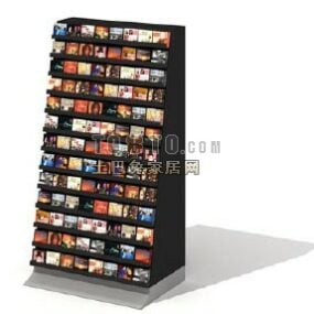 Bookstore Shelf With Book And Magazine 3d model