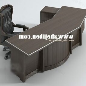 Boss-werkbureau met stoel 3D-model