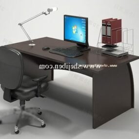 โต๊ะบอสพร้อมคอมพิวเตอร์โมเดล 3 มิติ