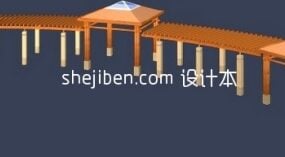 نموذج ثلاثي الأبعاد لمبنى جناح رف الزهور البوتيكي