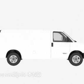 Modello 3d del veicolo furgone bianco