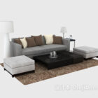 Bright warm modern sofa combination 3d model .