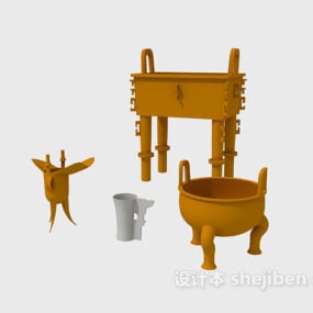 Čínská starověká bronzová váza 3D model