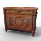 Brown European classic entrance hall cabinet 3d model .