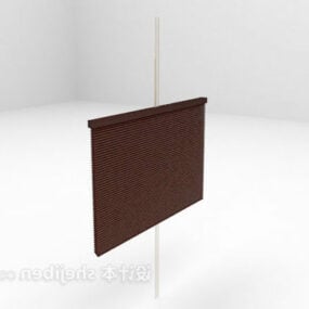 3d модель рулонних штор коричневого кольору