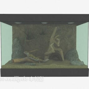 3д модель аквариума из коричневого стекла