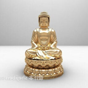 Gold Buddha Sculpture 3d model