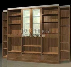 Bedroom Wardrobe Wood Material 3d model