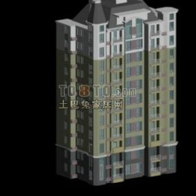 Modello 3d dell'edificio di appartamenti alto