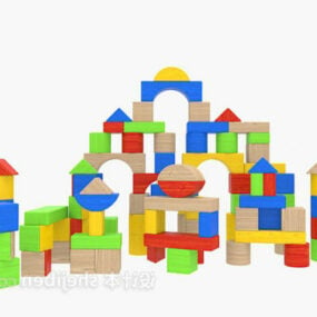 Model 3d Mainan Kanak-kanak Blok Bangunan