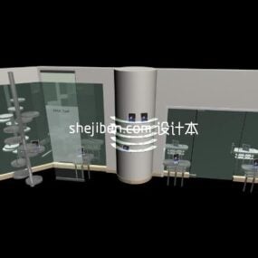 Modelo 3D de porta retrô estilo chinês