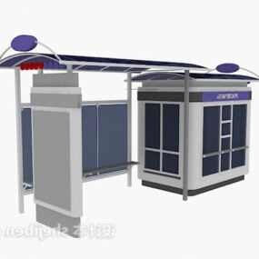 مدل سه بعدی سرپناه ایستگاه اتوبوس