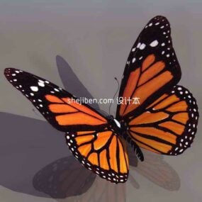 Butterfly Danaus Plexippus 3d model