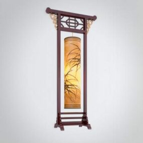 نموذج المصباح الأرضي الآسيوي القديم ثلاثي الأبعاد