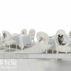 Witte salontafel en stoelenset