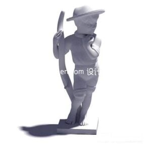 Model 3D rzeźby chłopca z kampusu