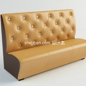 Modelo 3D de sofá de couro estilo Highback