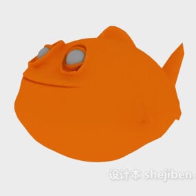 Model 3D w stylu kreskówki zwierzęcej ryby