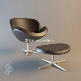 Modernism Chair With Ottoman Furniture 3d model