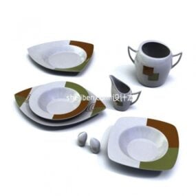 Ceramic Teapot Set 3d model