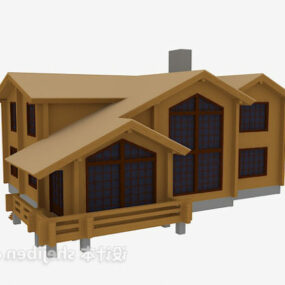 Mô hình biệt thự gỗ đồng quê 3d