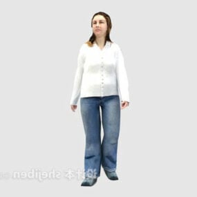 Fashion Girl Character In Dress 3d model