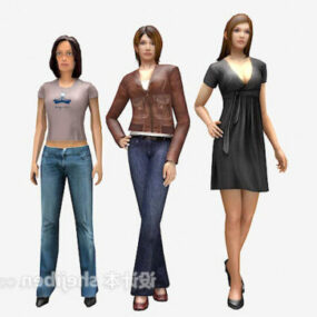 Character Women Combination 3d model