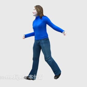 Vrouw karakter beweging Pose 3D-model