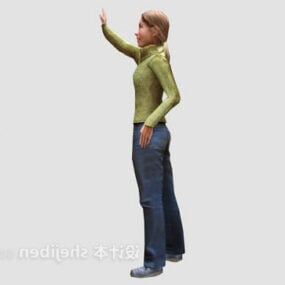 Character Woman Wave Pose 3d model