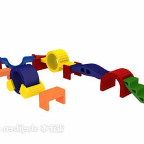 Conjunto infantil de brinquedo em forma de modelo 3d