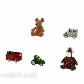 3д модель коллекции мягких игрушек-кукол