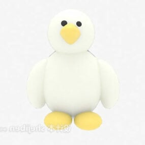 Children Stuffed Toy White Duck 3d model