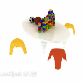 Mainan Anak Meja Dan Kursi model 3d