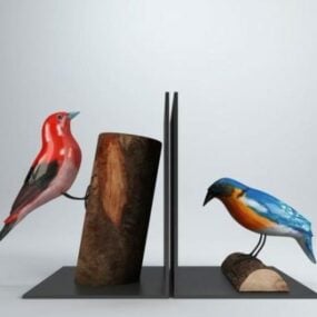 דגם 3D דקורטיבי של ציפור פסל