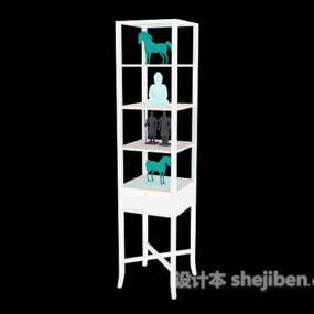 Display Shelf Cabinet Red Wood 3d model